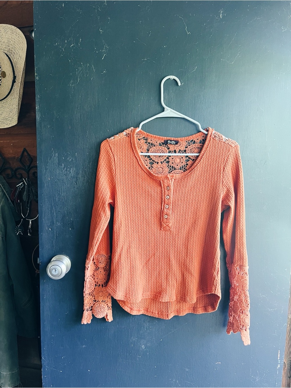 Miss Me Rustic Orange Long Sleeve